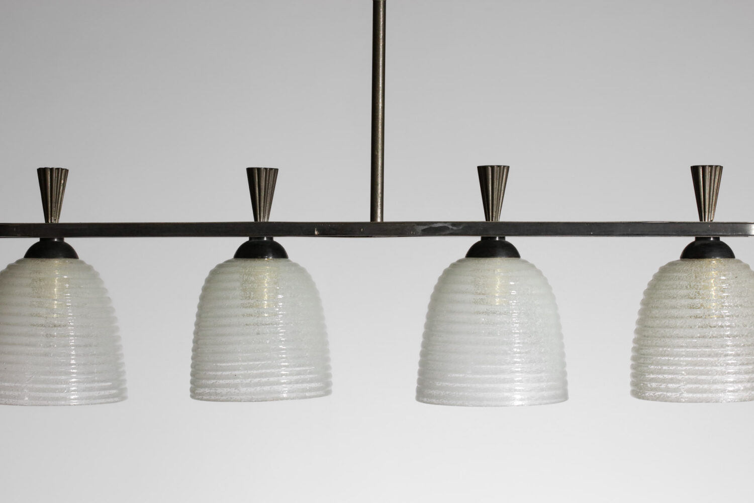 Lustre italien 4 diffuseurs en verre de Murano design vintage