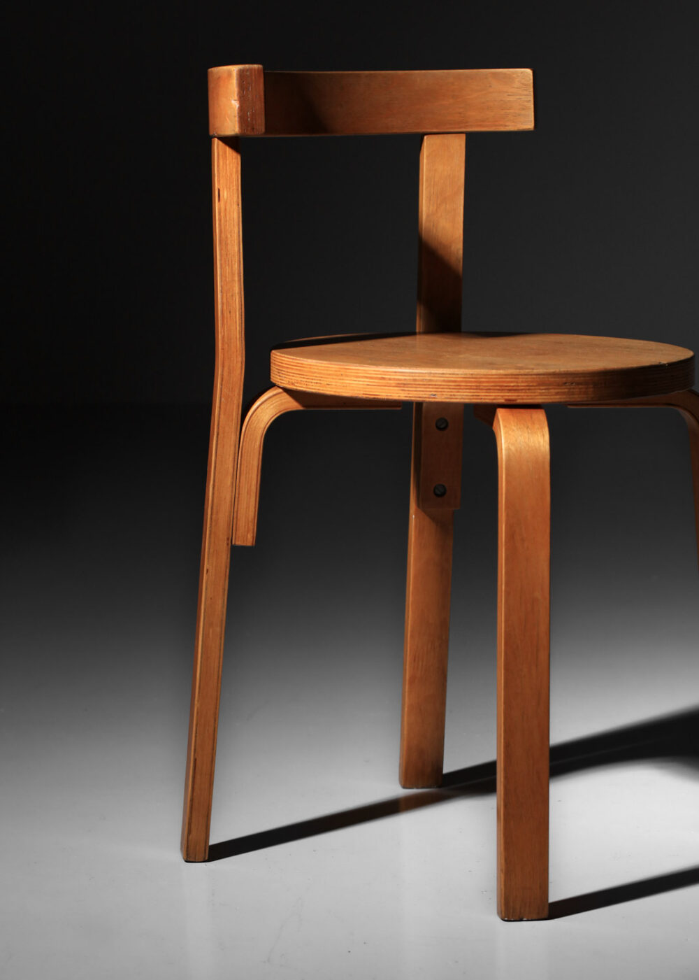 Chaise style Alvar Aalto 68 en bois courbé années 60 - J260