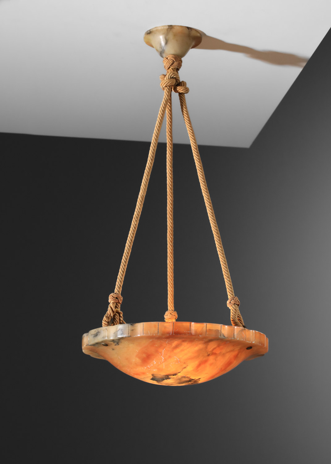 Suspension Art Déco en albâtre - J691