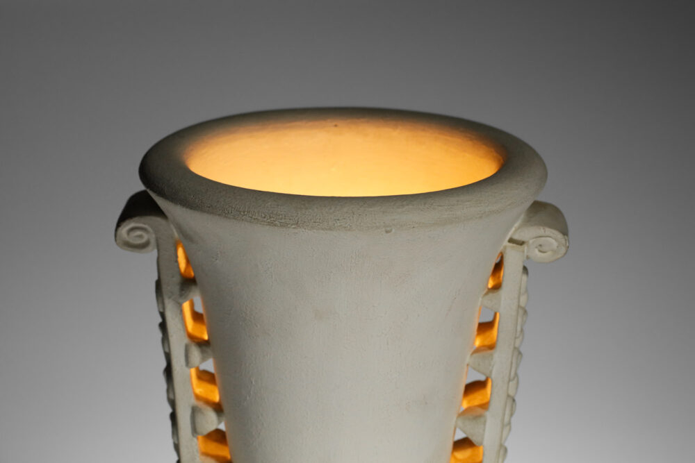 lampe à poser vasque Art Déco en plâtre années 40 - H141