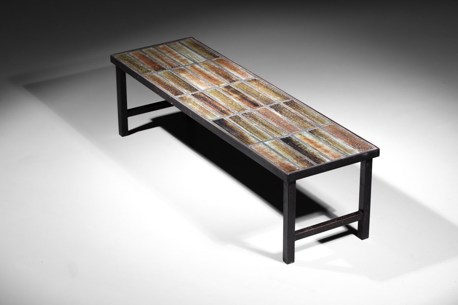 grande table basse en ceramique nicole raude années 60 carreaux J197