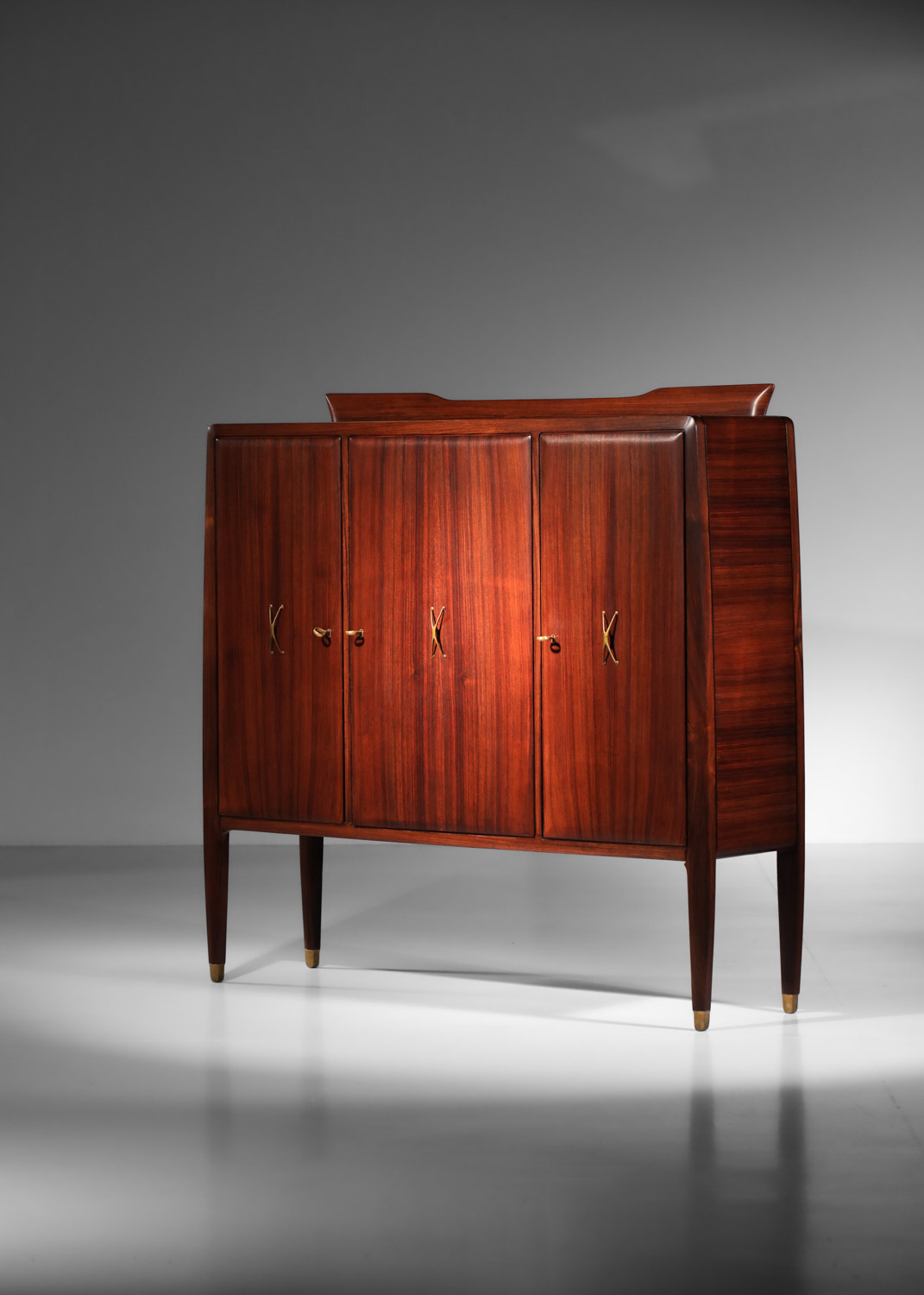 buffet enfilade italienne en palissandre et verre des années 50 Attribuée à paolo buffa - I176