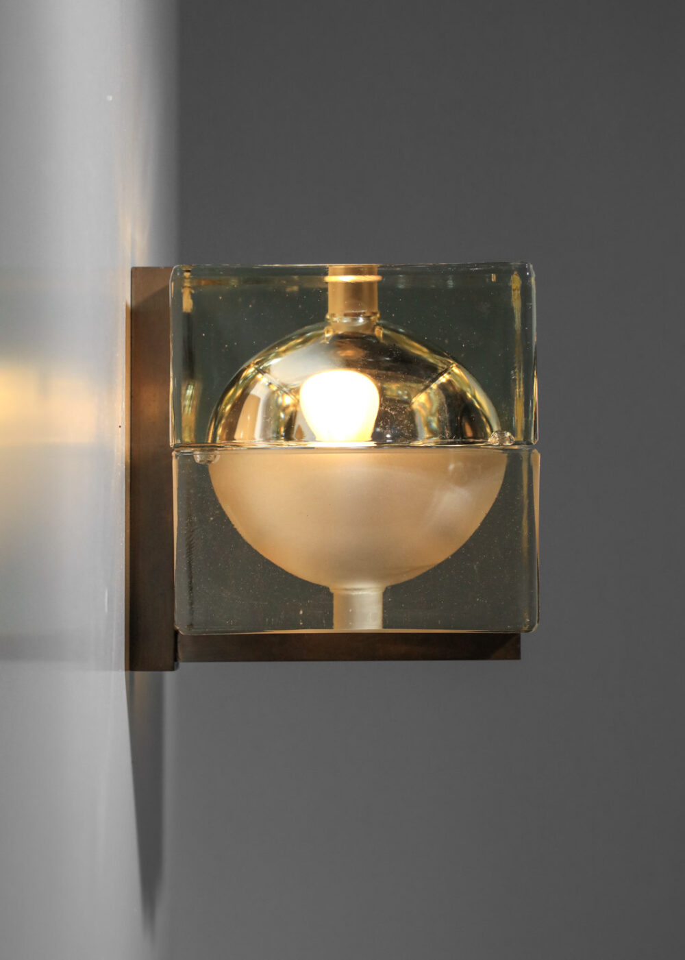 paire d'appliques italiennes alessandro mendini pour fidenza vetraria cube en verre - I593