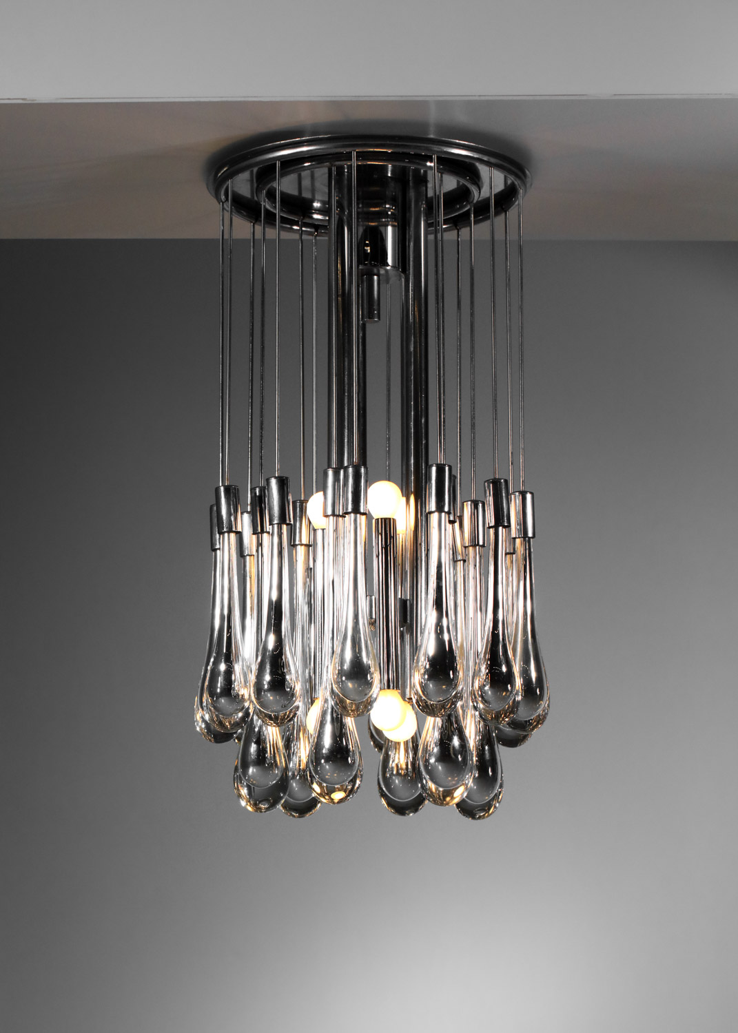 lustre italien "goutte d'eau" des années 50 en verre de murano I171