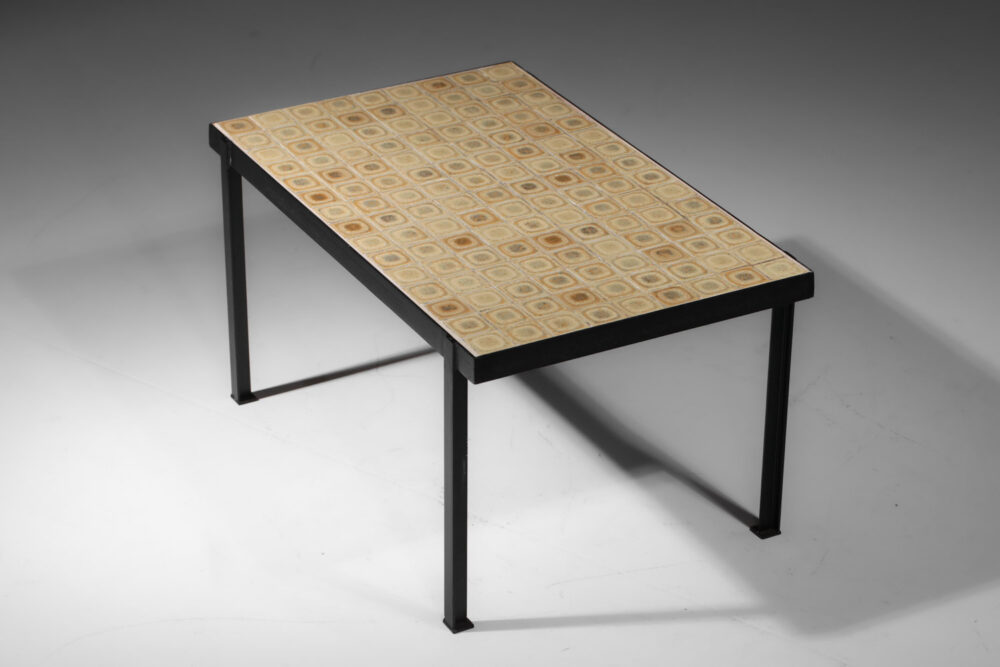 table basse carreaux de céramique des années 60 française - C231