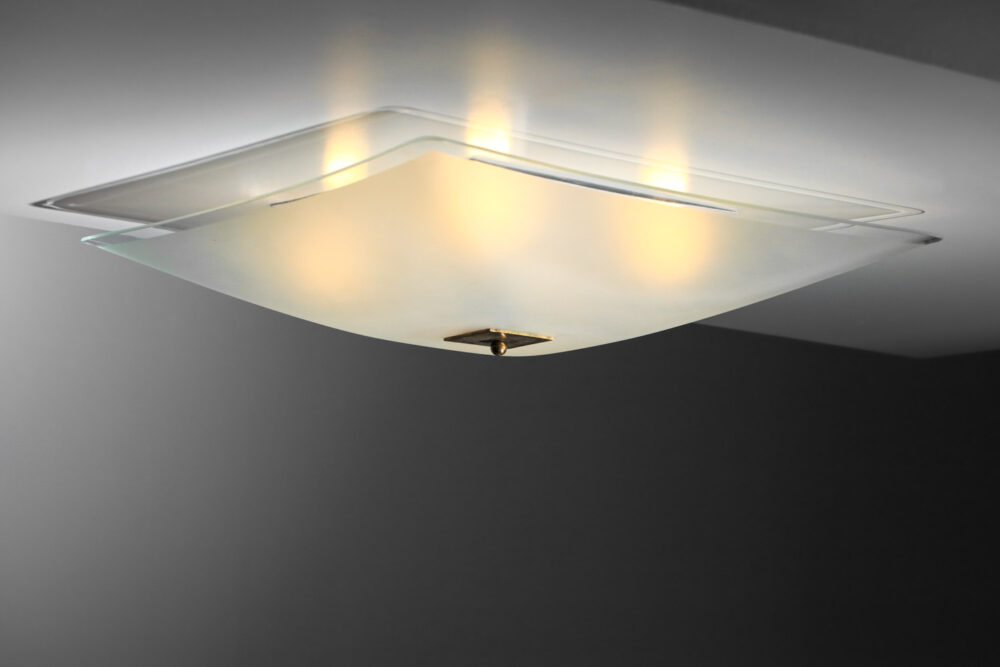 Italian glass ceiling lamp from the 60s attributed to Pietro Chiesa for Fontana Arte - I423