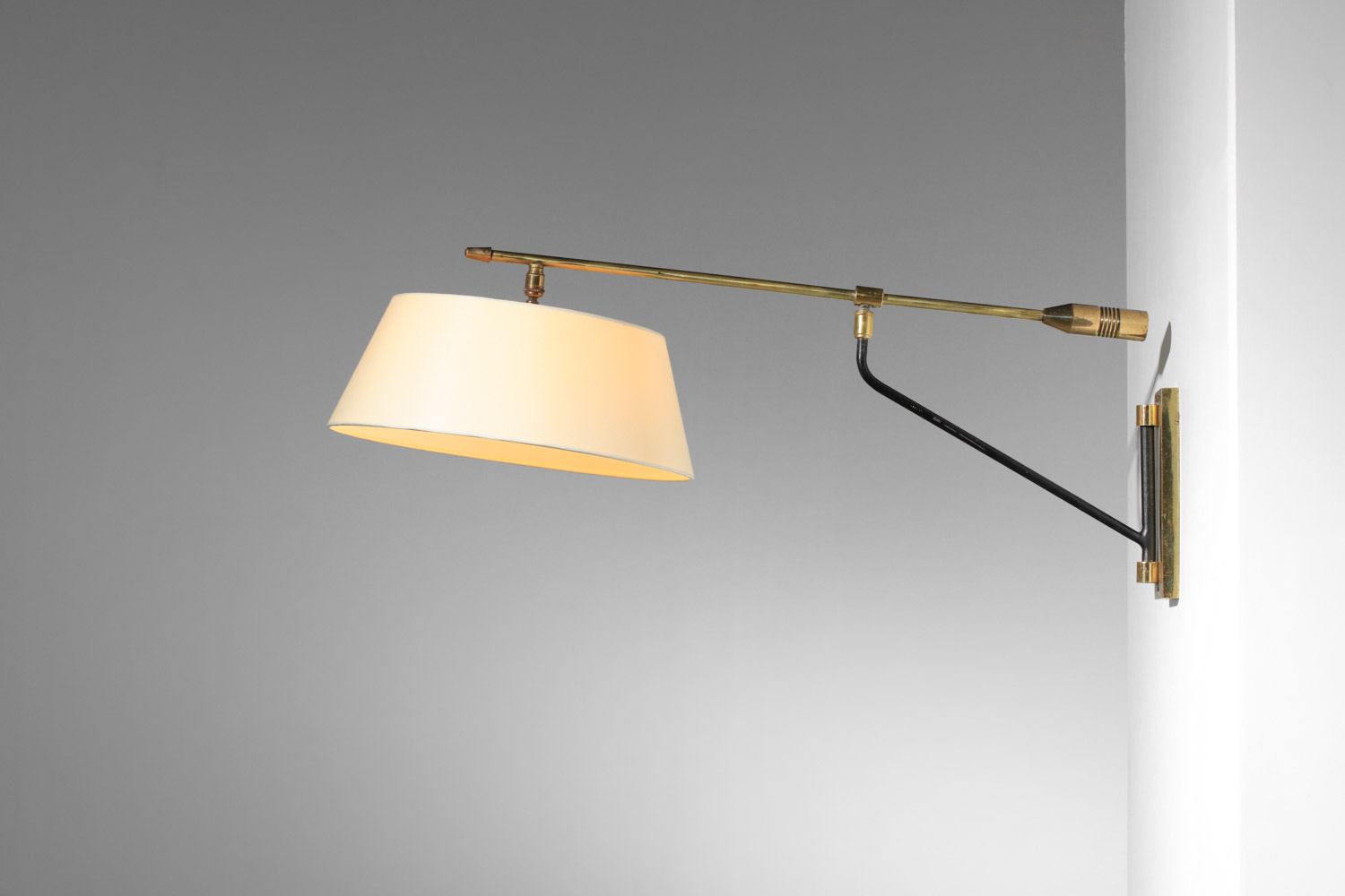 French pendulum sconce maison arlus 50's in brass - F531