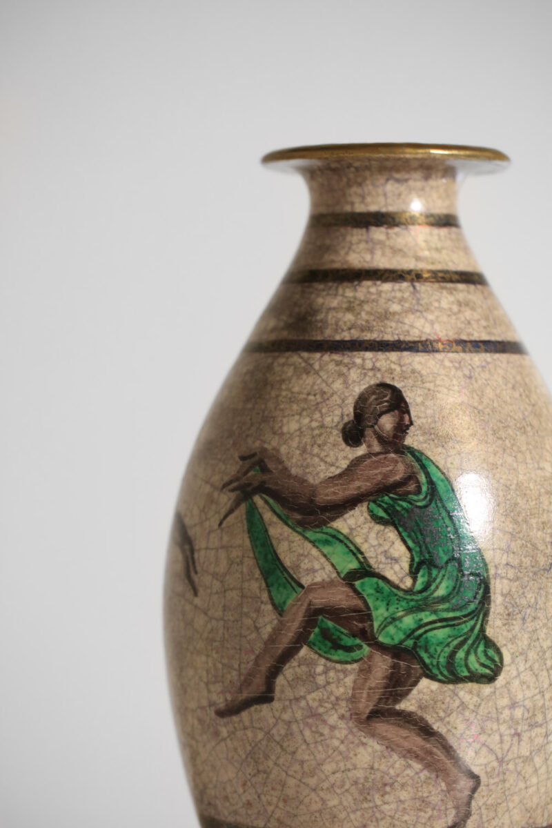 grand vase jean mayodon à décor de danseuses des années 30 - J191