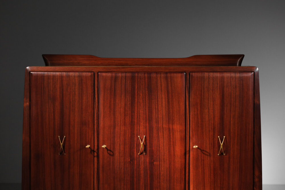 buffet enfilade italienne en palissandre et verre des années 50 Attribuée à paolo buffa - I176
