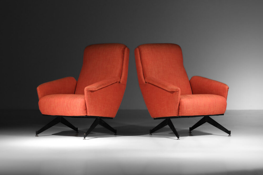 paire de fauteuils italiens des années 60 style Borsani