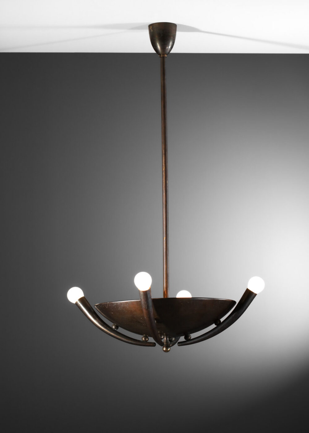 suspension italienne vasque en laiton des années 50 corne - J577