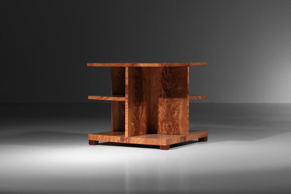 table basse art déco en bois de loupe années 40 francaise - I377