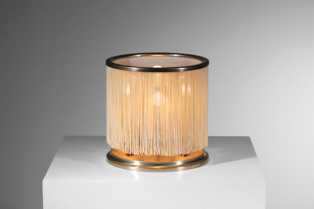 Large Italian table lamp with fringes, Gianfranco Frattini style, 1960s/1970s - J132