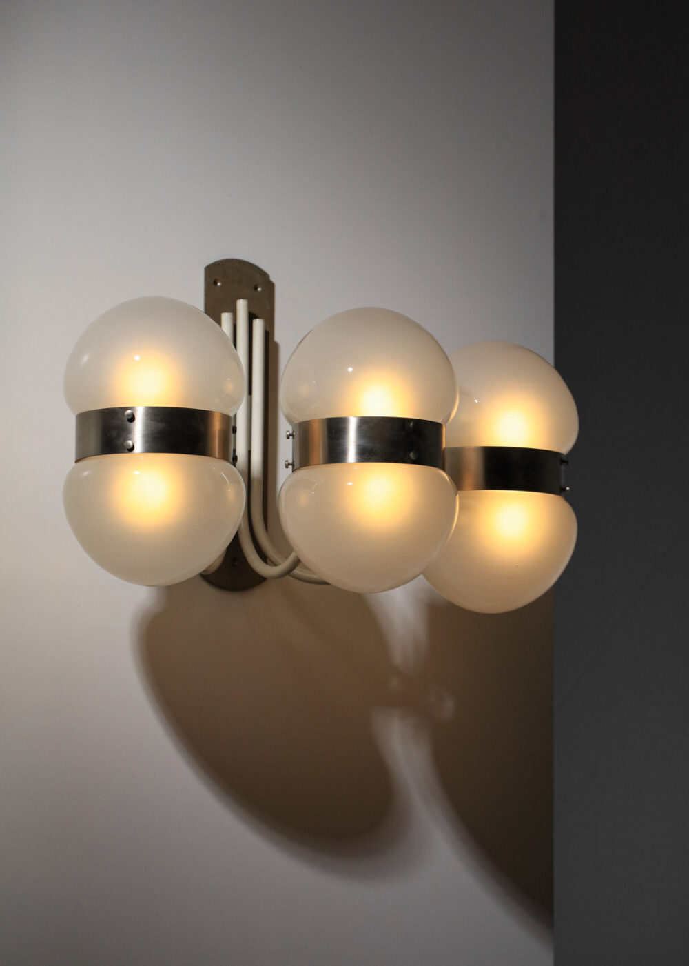 large sergio mazza wall lamp with 3 glass branches from the 70s - I342