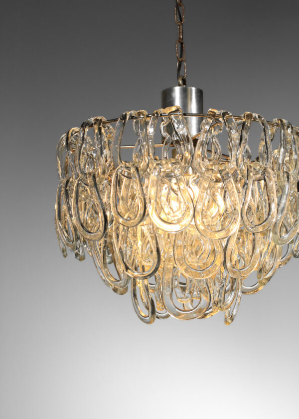 deux lustres italiens par Angelo Mangiarotti en verre de murano - G474 - G475