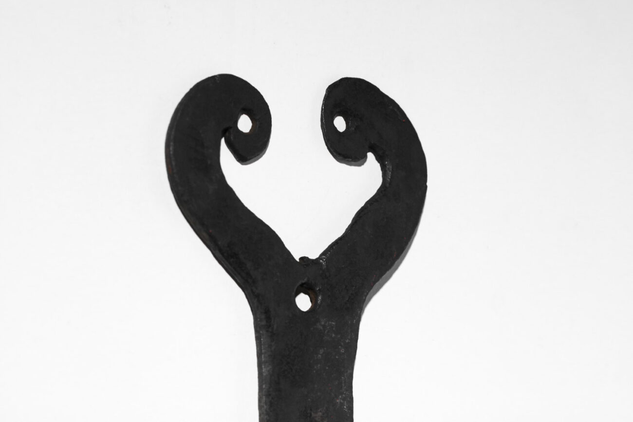 miroir brutaliste art populaire en fer forgé - H623