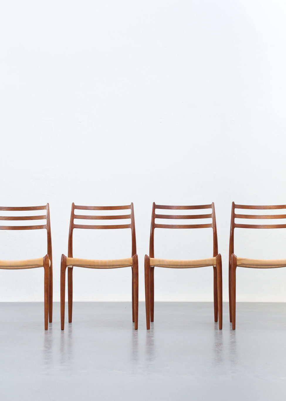 6 chairs niels O Moller model 78 teak - Image 8