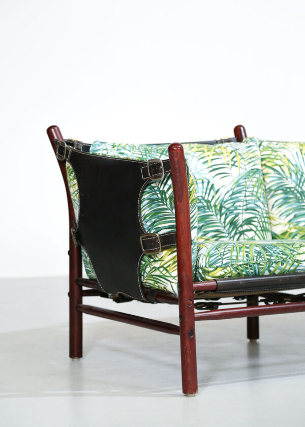 Arne Norell Safari Sofa Tropical Swedish 1960 Leather Bench - C075