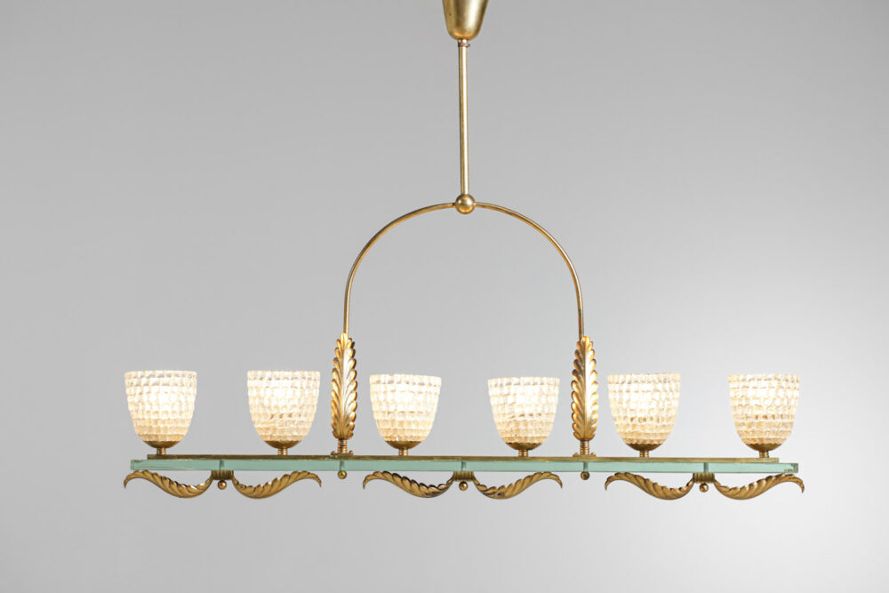 grand lustre italien années 50 6 tulipes en verre Barovier et Toso
