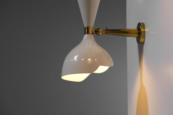 paire d'applique italienne moderne style stilnovo beige galbé G281