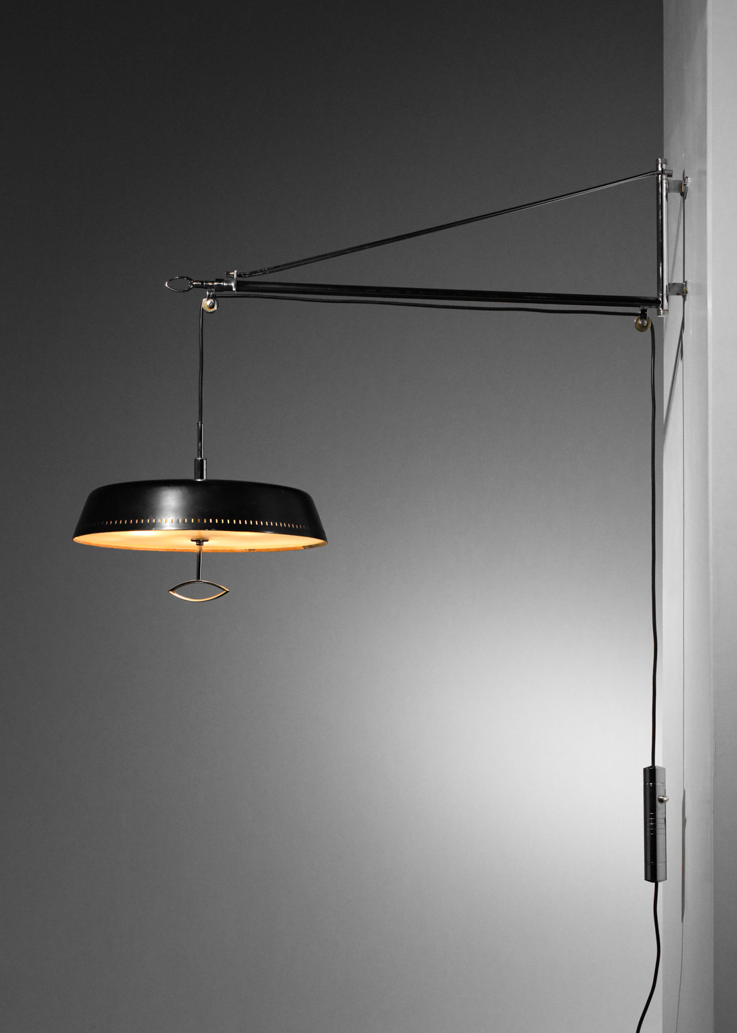 Grande applique potence télescopique stilnovo années 50 chromée - G644