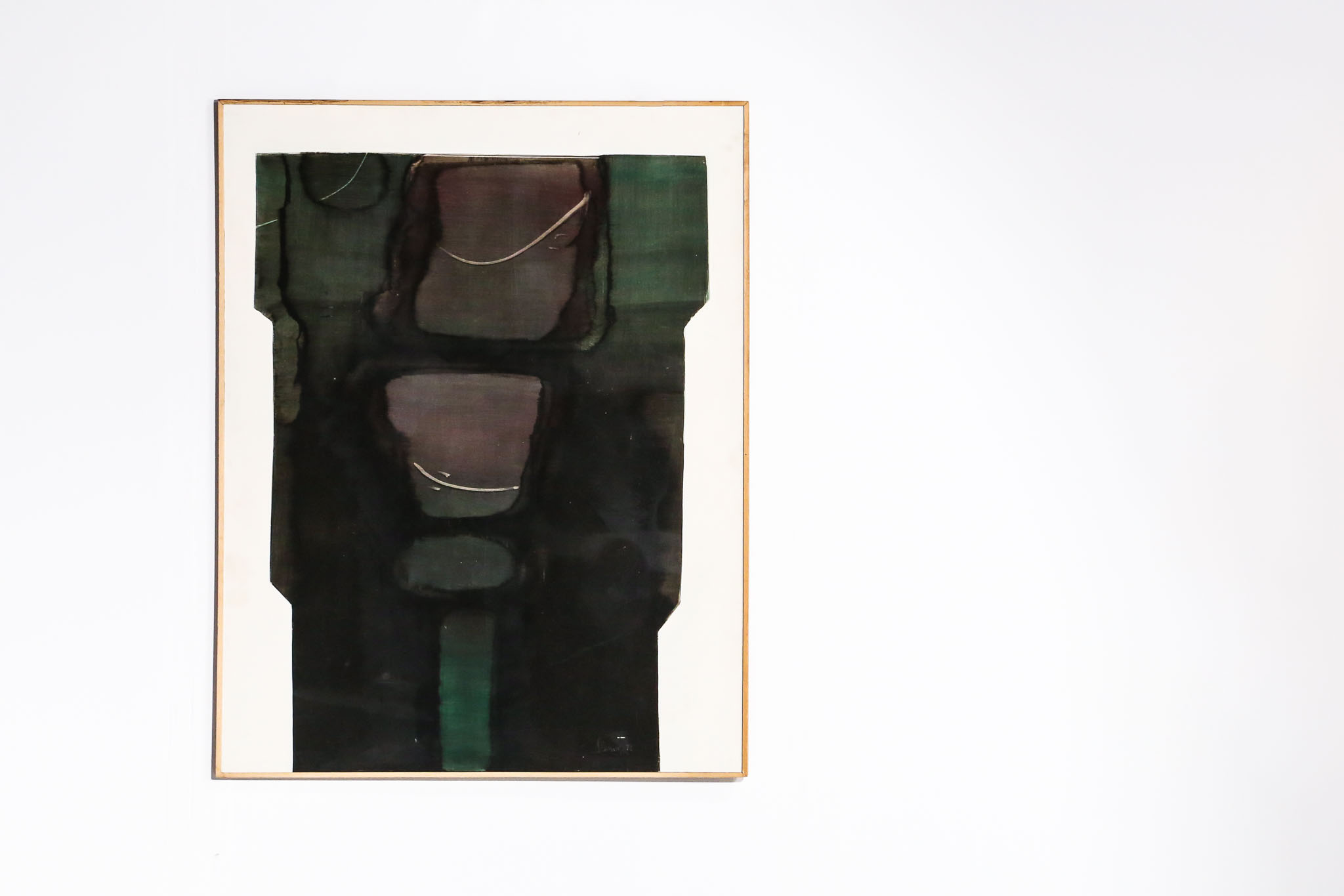 Oil on panel Guy Dessauges 1977 "Entrevue"