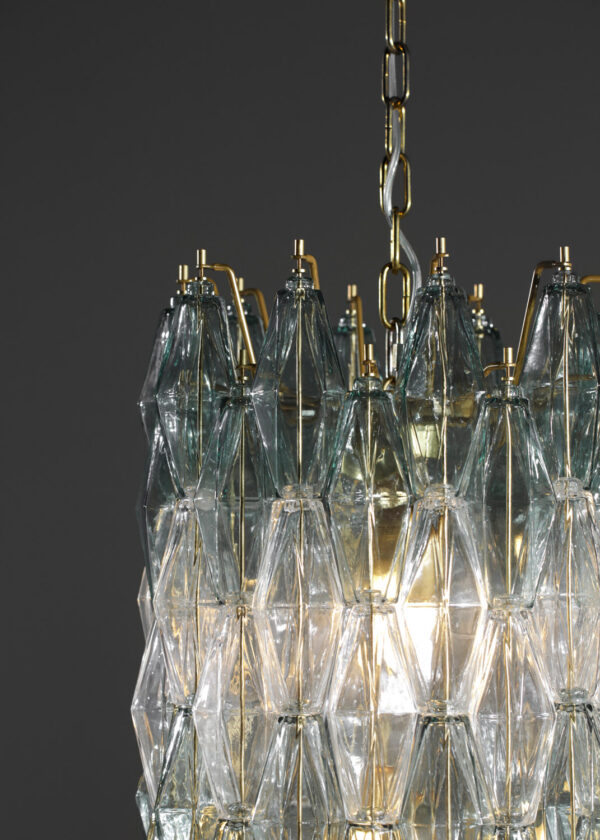 Lustre moderne polyhèdres style Carlo Scarpa verre Murano Venini "Domini bis" - EL150