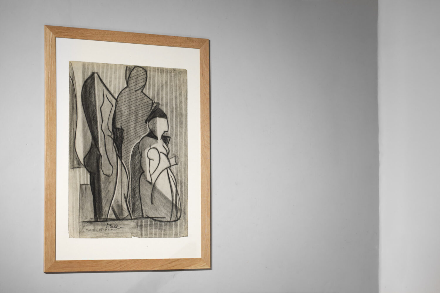 Marceau Constantin Dessin au fusain sur papier Ingres