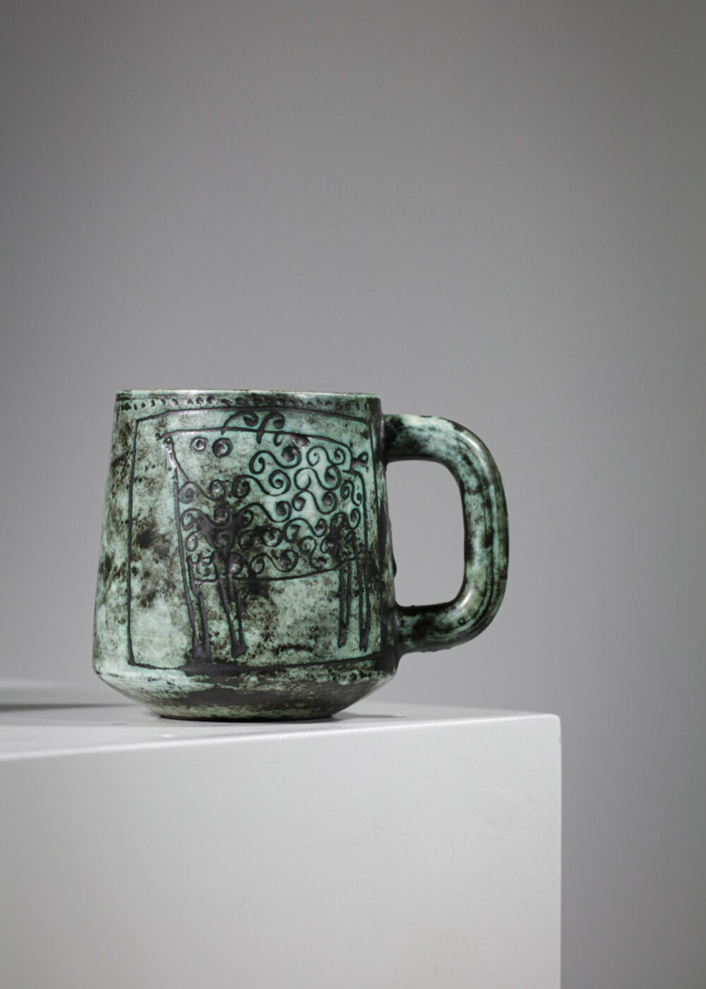 Mugs céramique Jacques blin vert années 50