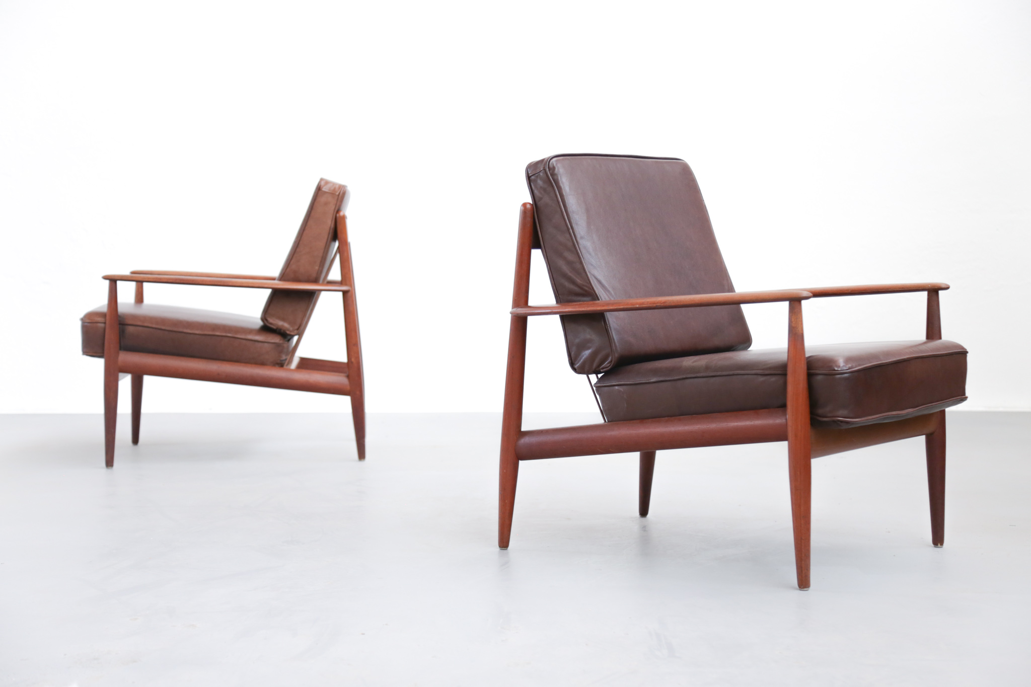 Danish Lounge Chairs by Grete Jalk leather scandinavian - Image 3