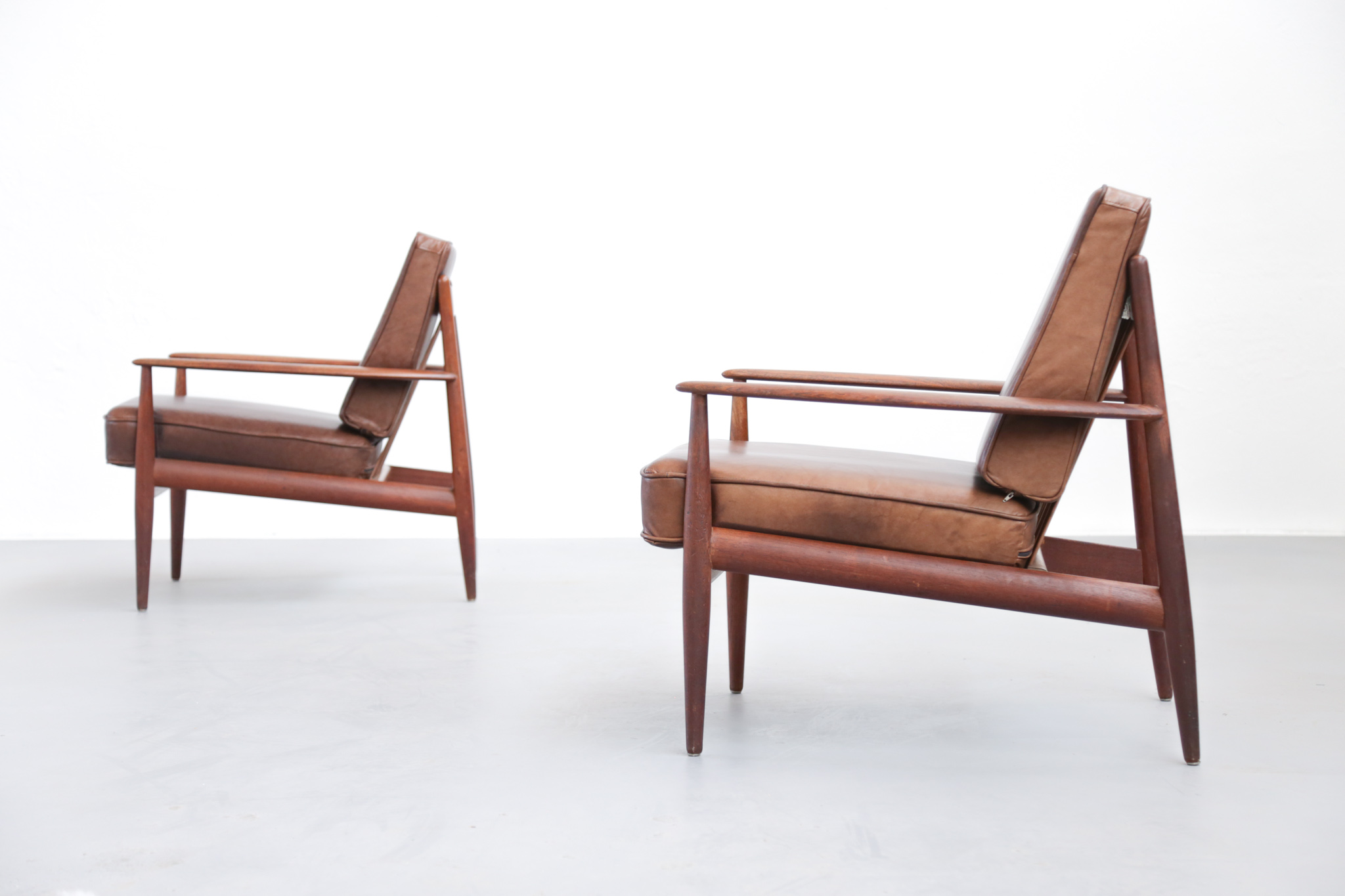 Danish Lounge Chairs by Grete Jalk leather scandinavian - Image 4