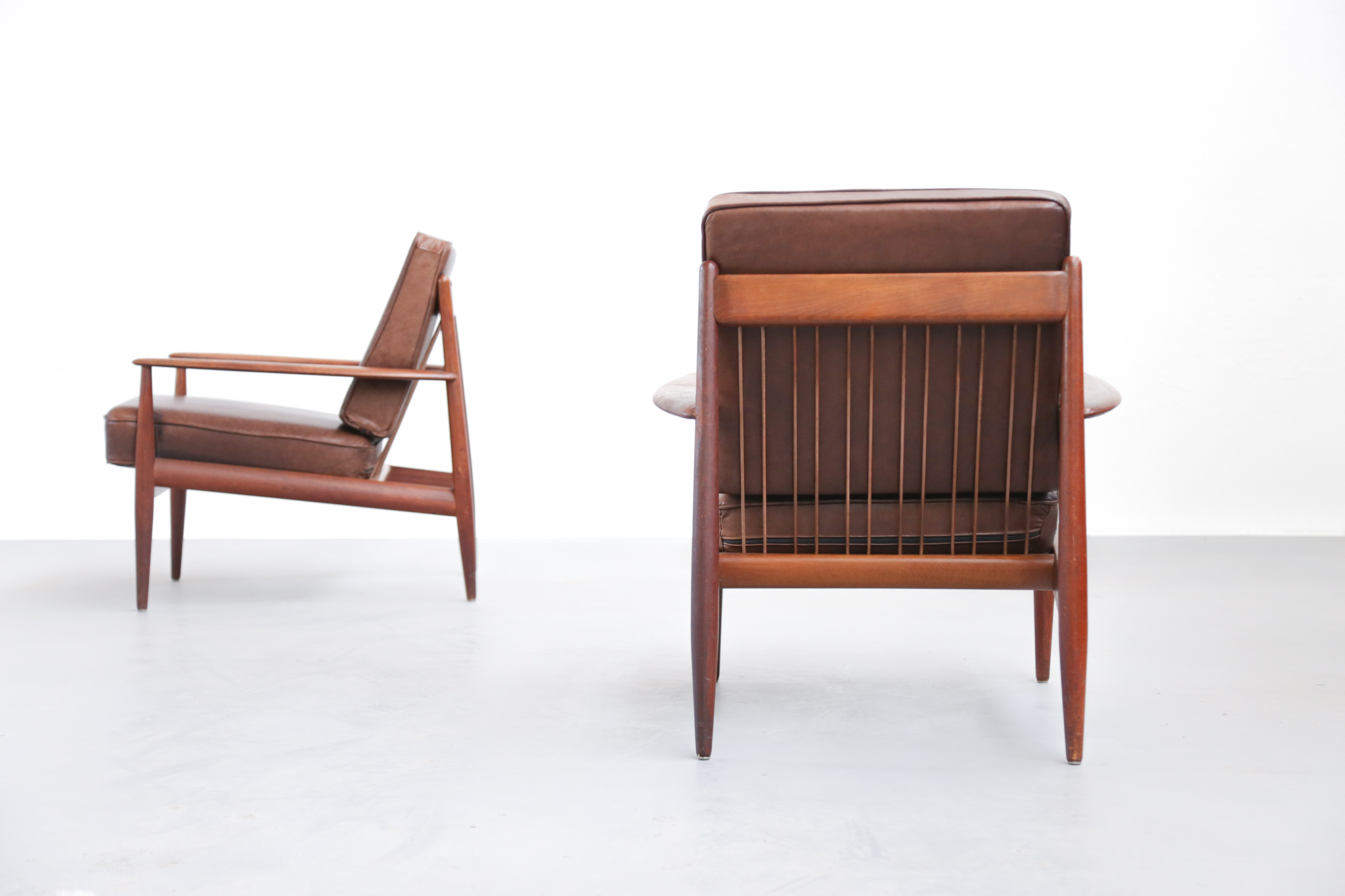 Danish Lounge Chairs by Grete Jalk leather scandinavian - Image 5