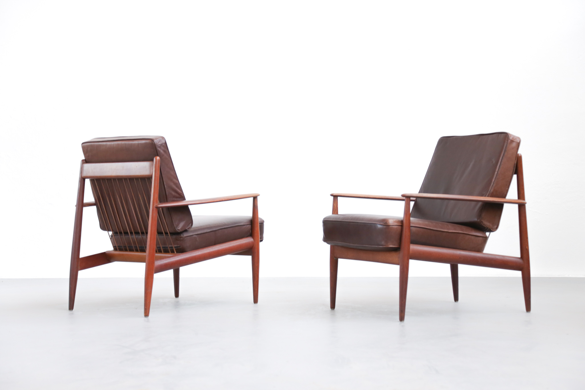 Danish Lounge Chairs by Grete Jalk leather scandinavian - Image 6