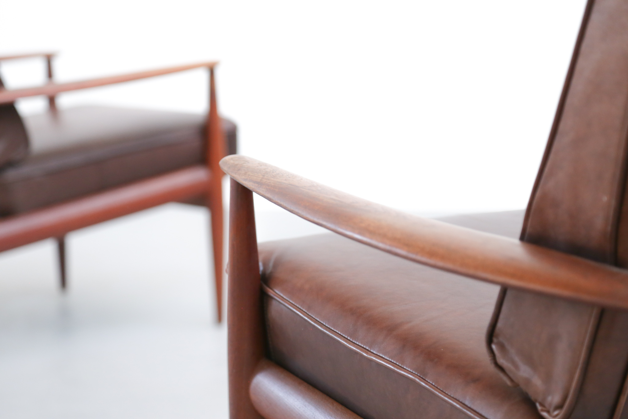 Danish Lounge Chairs by Grete Jalk leather scandinavian - Image 9