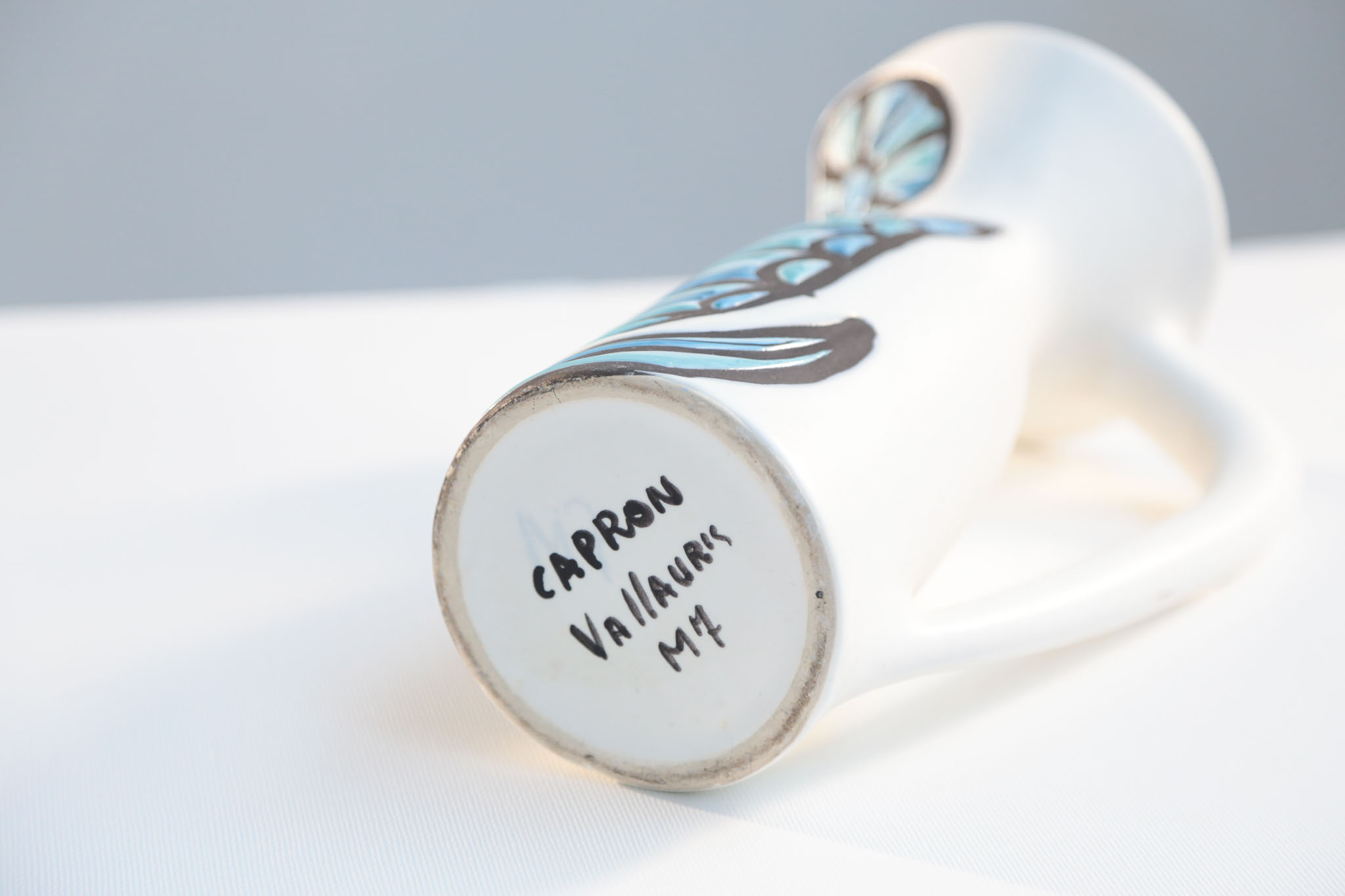 Signed Roger Capron Ceramic Pitcher/Vase for Vallauris, 1970s - Image 4