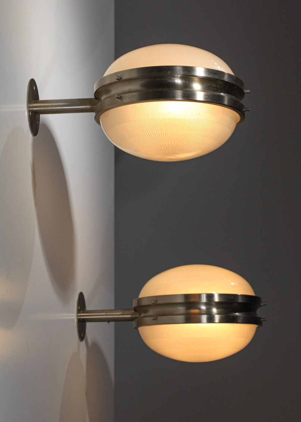 sergio mazza italian sconces large model Gamma chromed 60's - H586