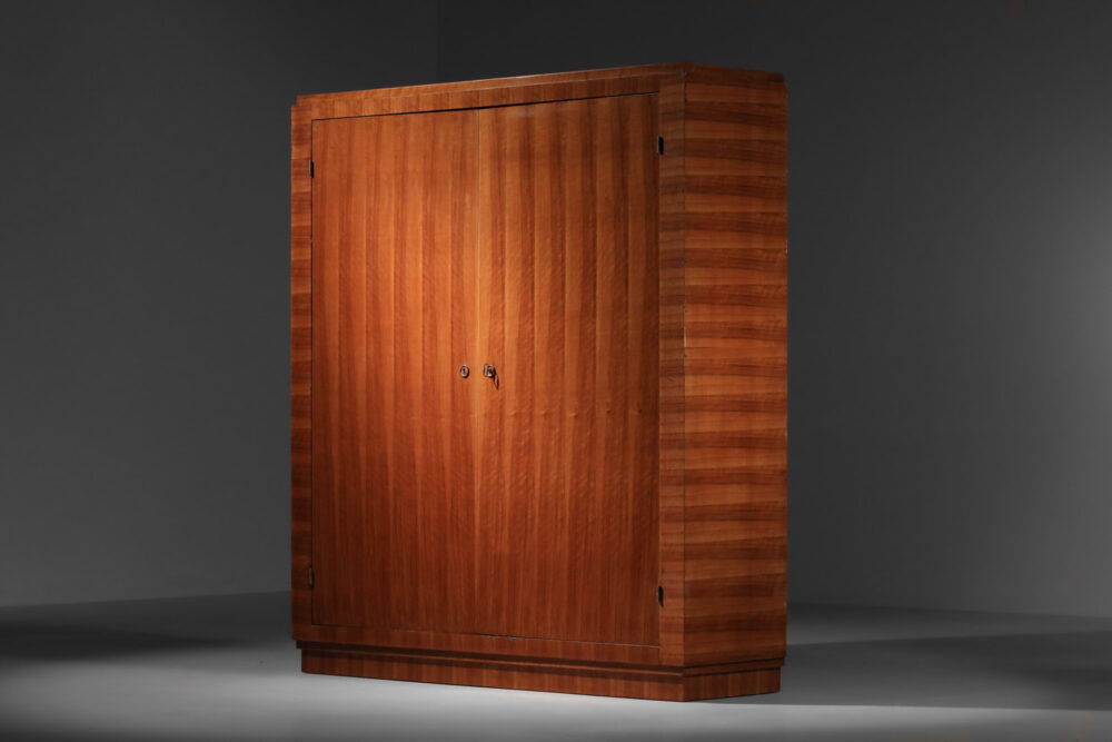 armoire moderniste années 40 50 style Jean Royère acajou - G634