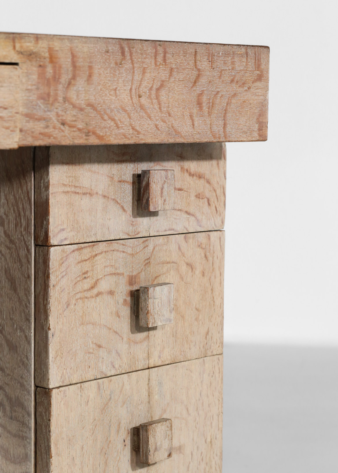french modernist desk in oak 1940s - Image 4