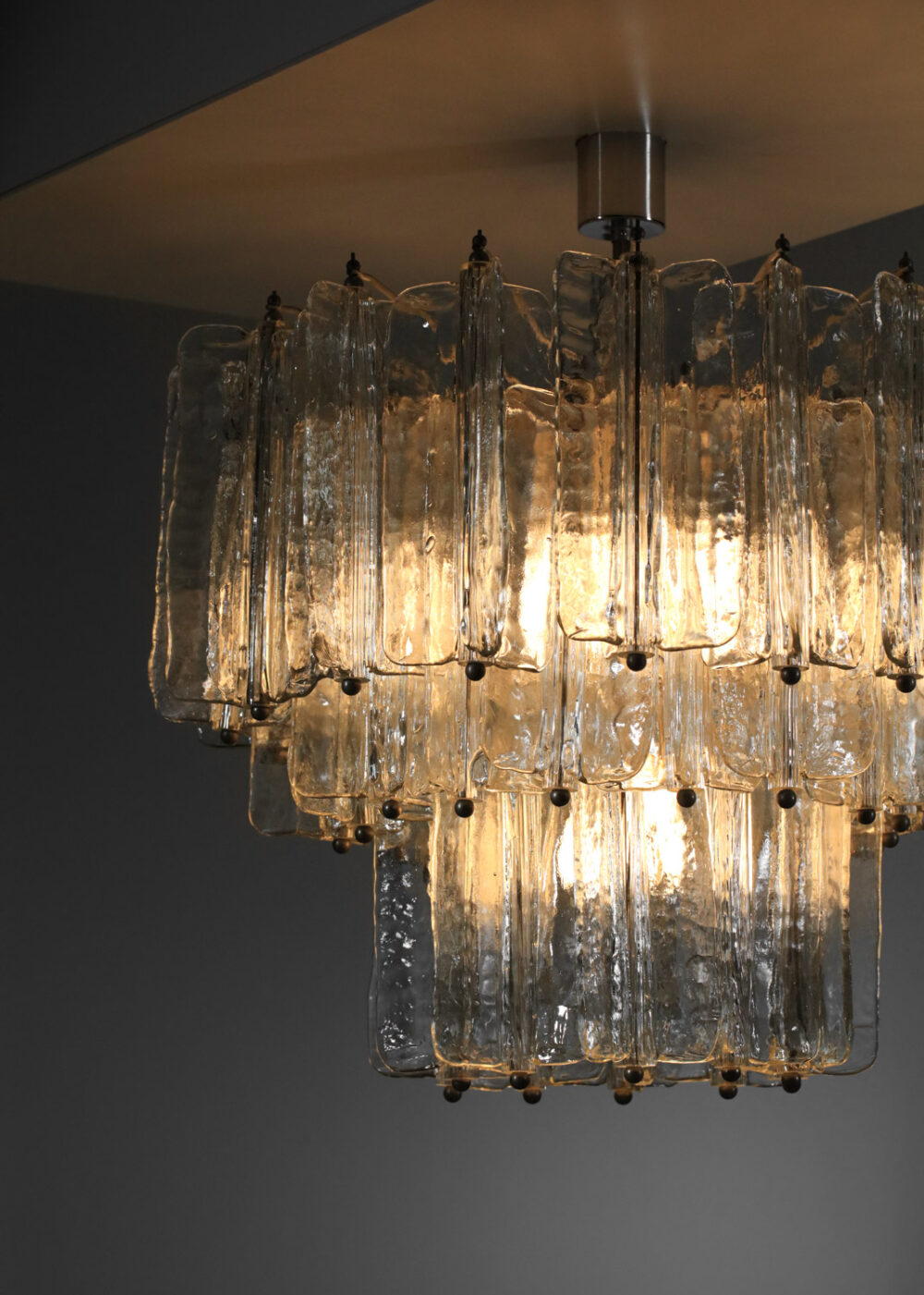 grand lustre italien en verre de Murano par venini années 60 - I340