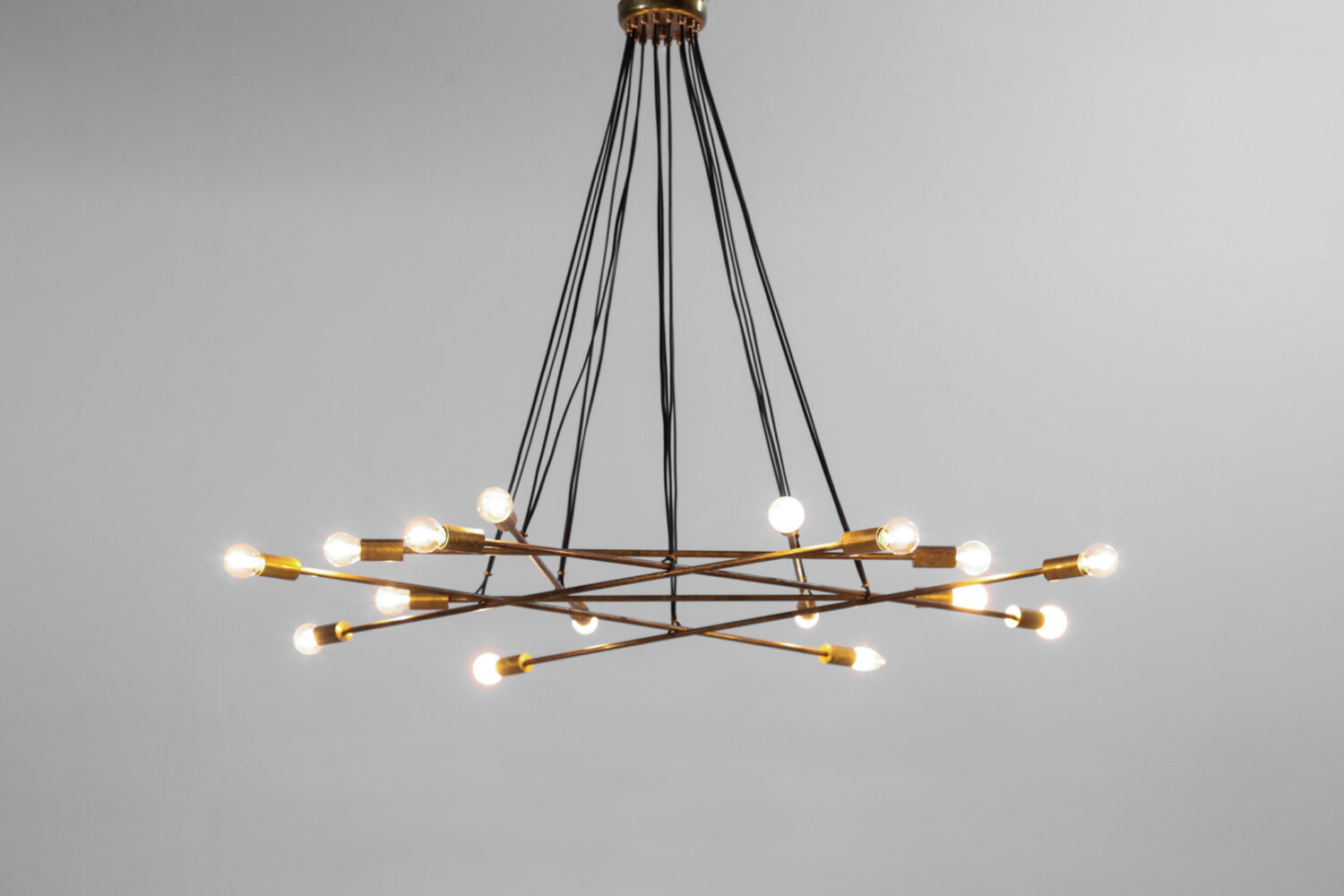 grand lustre moderne style gino sarfatti vintage 18