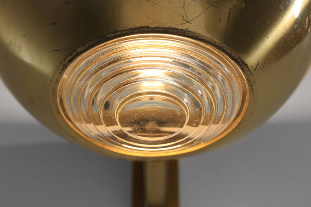 grande applique attr. à Perzel non signée années 50 art déco laiton et verre - H511