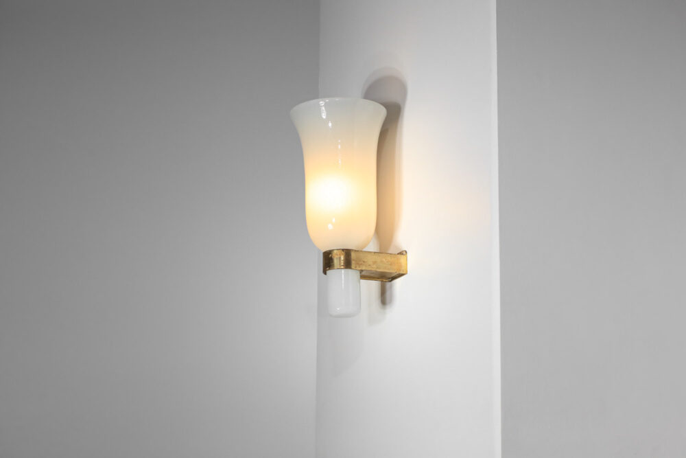 large italian wall lamp in peleguso glass for venini 30's murano - I610