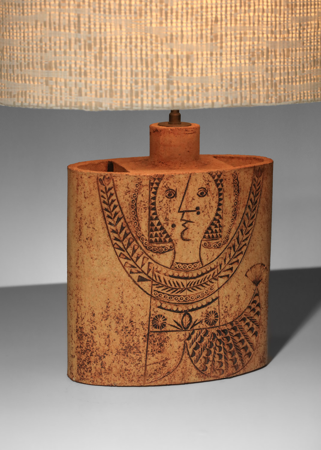 lampe de table roger capron sirene en céramique vallauris terre chamotée I572 H456