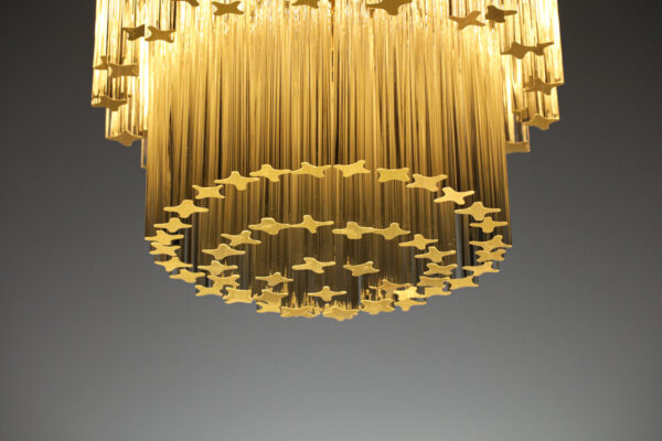 lustre italien des années 40/50 signé Venini Murano pampilles - F005