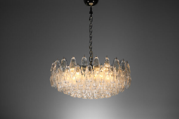 lustre italien moderne "Roma" polyhèdres transparents - EL106 bis