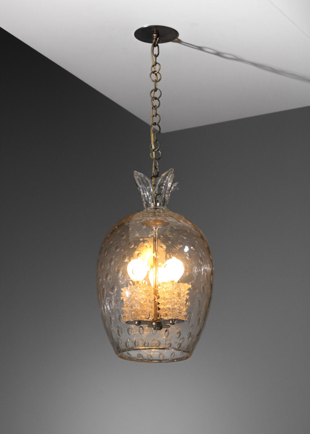 lustre suspension italien barovier et toso en verre de murano années 50 - J104