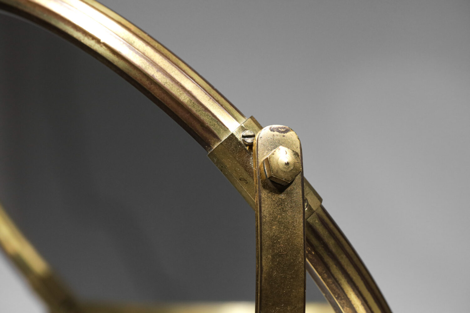 miroir de table suédois en laiton massif des années 60 - G121