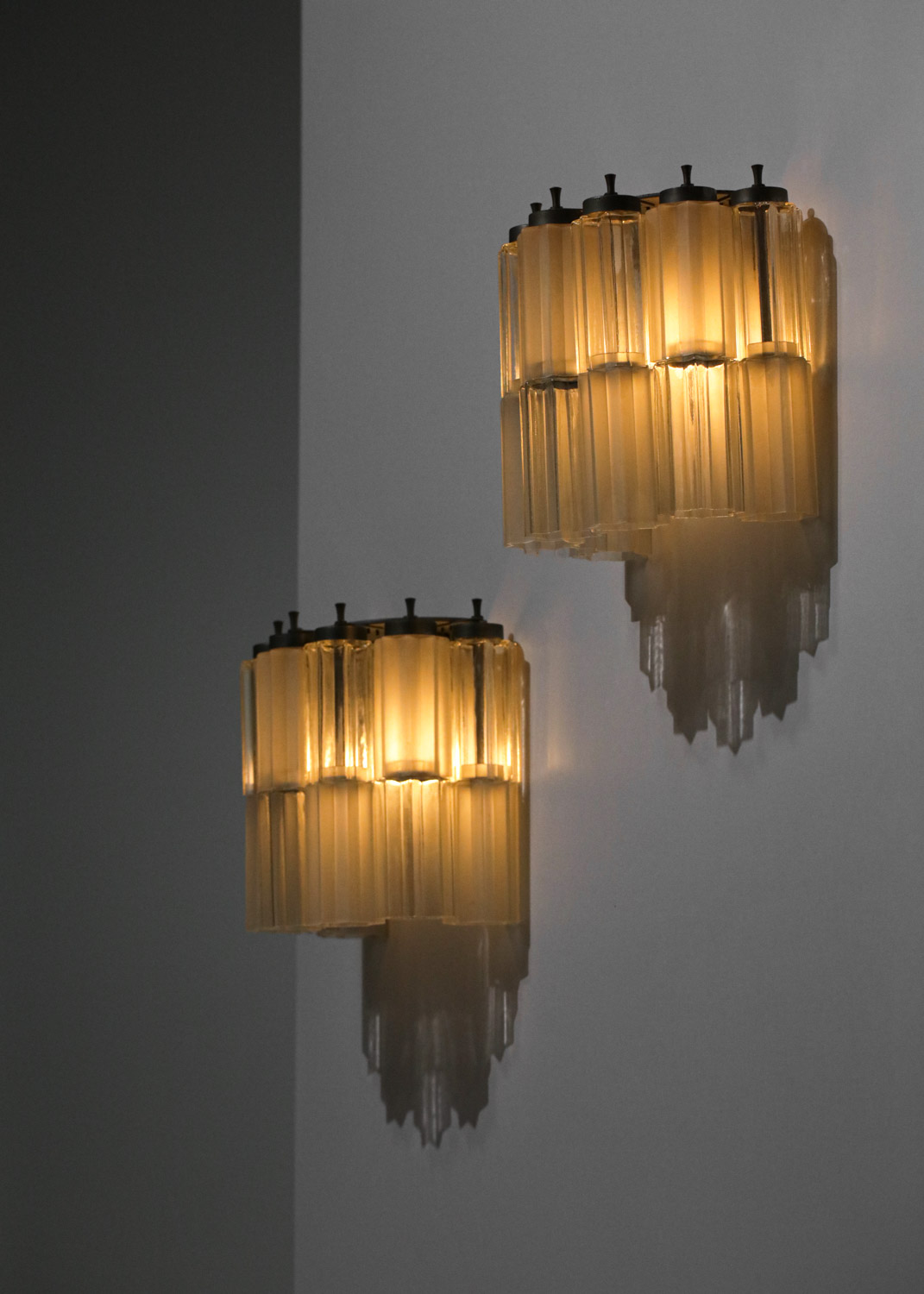 paire d'appliques italiennes verre Murano années 60 - F482