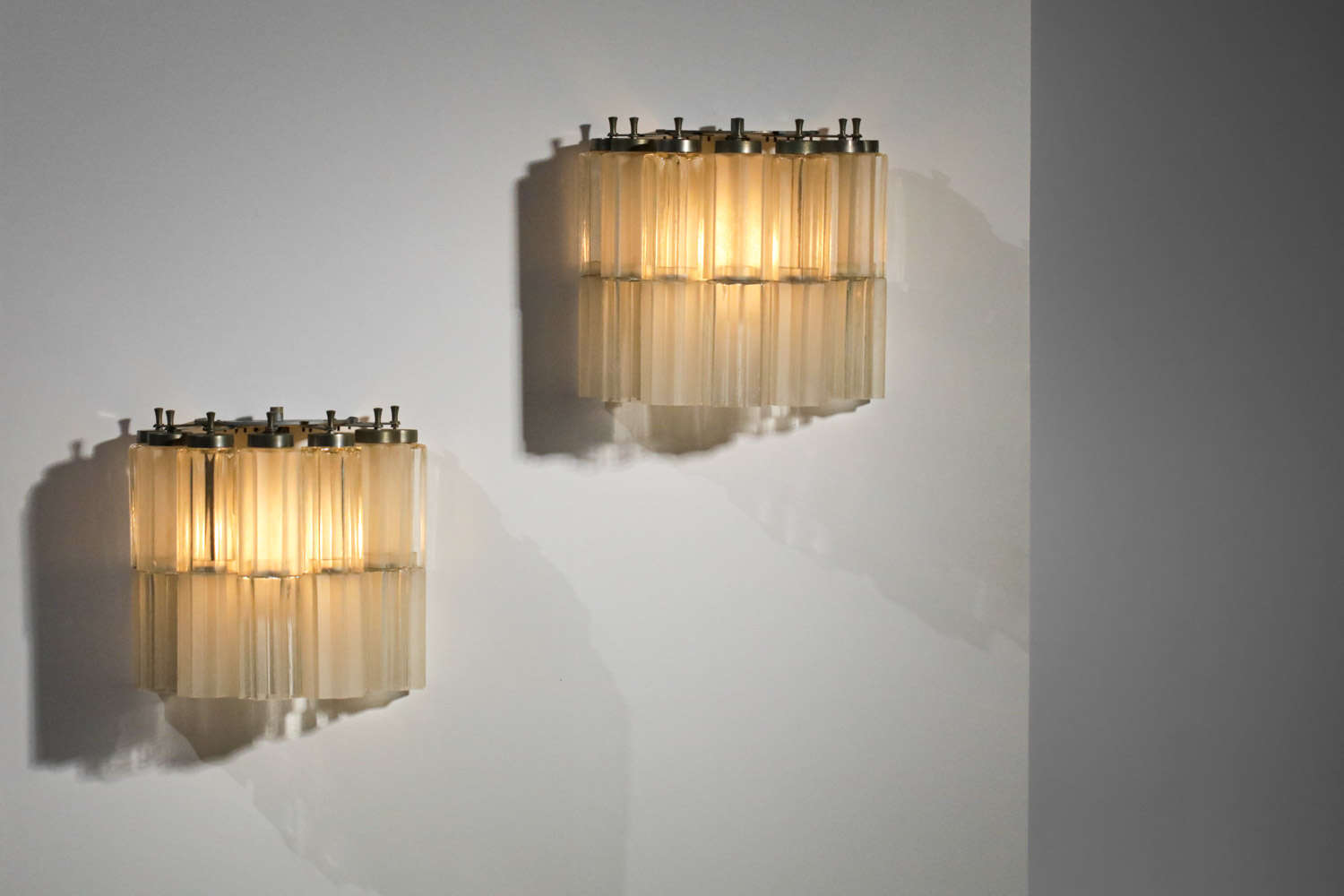 paire d'appliques italiennes verre Murano années 60 - F482
