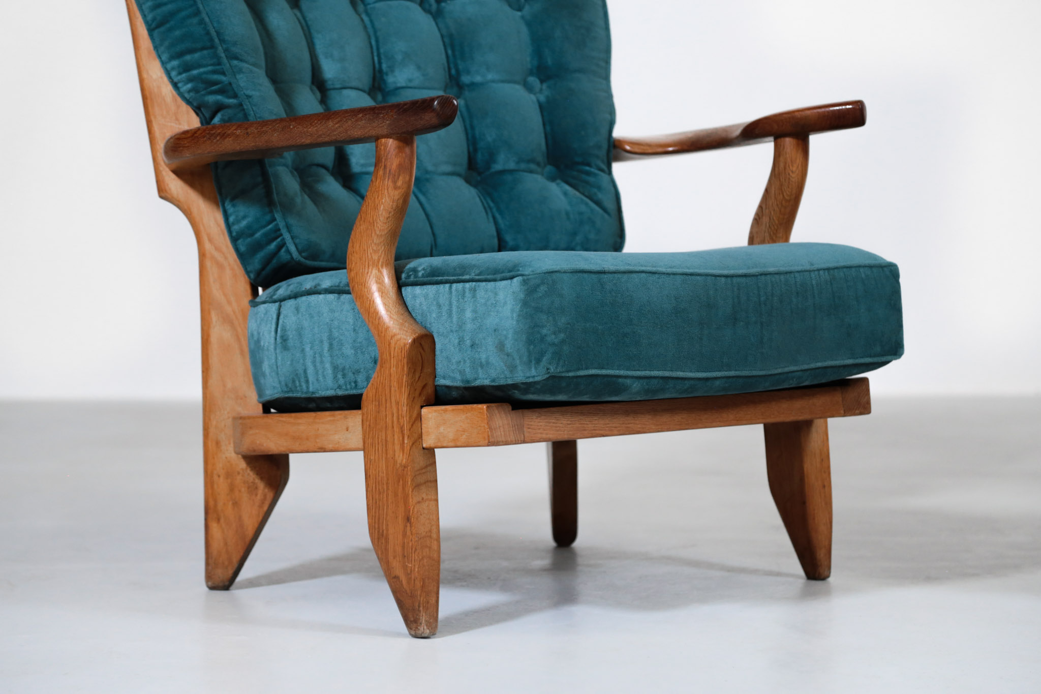 Pair of Guillerme et Chambron Armchairs "Grand Repos", France, 1950s - Image 9